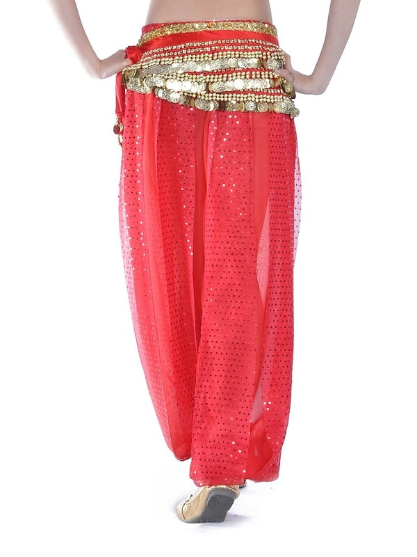 Pantalon de Danse Du Ventre Paillette Entraînement Femme