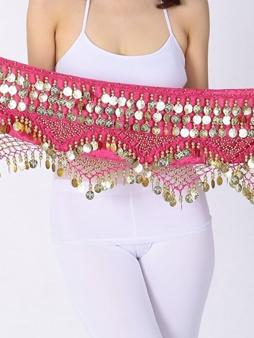 Foulards de Hanche de Danse Du Ventre Foulard de Hanche à Paillettes en Polyester pour Femmes