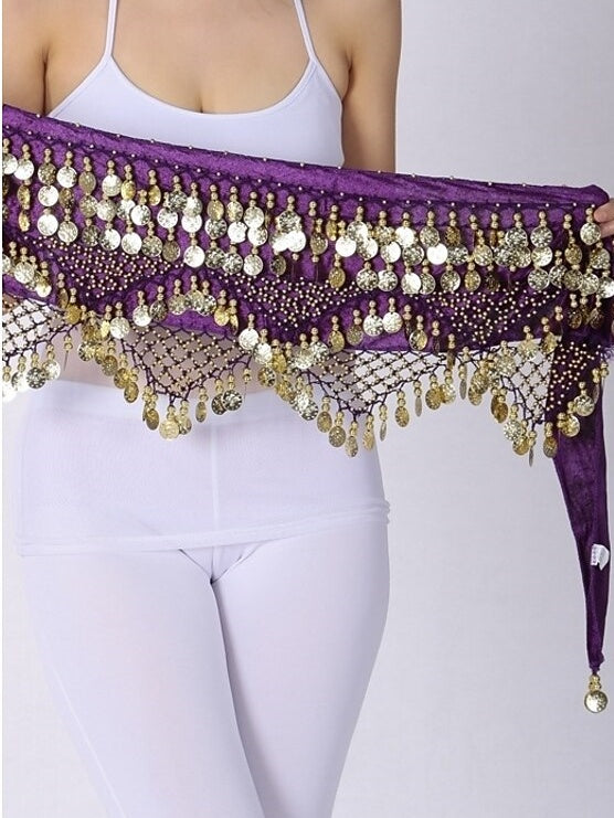 Foulards de Hanche de Danse Du Ventre Foulard de Hanche à Paillettes en Polyester pour Femmes