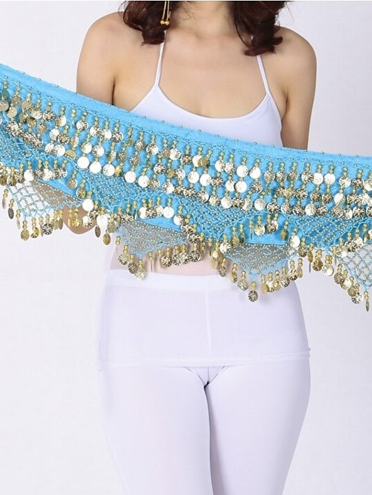 Foulards de Hanche de Danse Du Ventre Foulard de Hanche à Paillettes en Polyester pour Femmes