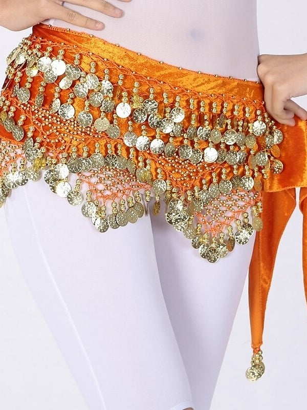 Foulards de Hanche de Danse Du Ventre Foulard de Hanche à Paillettes en Polyester pour Femmes