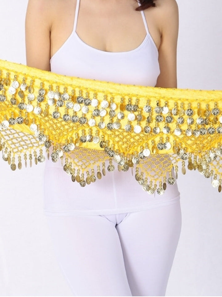 Foulards de Hanche de Danse Du Ventre Foulard de Hanche à Paillettes en Polyester pour Femmes