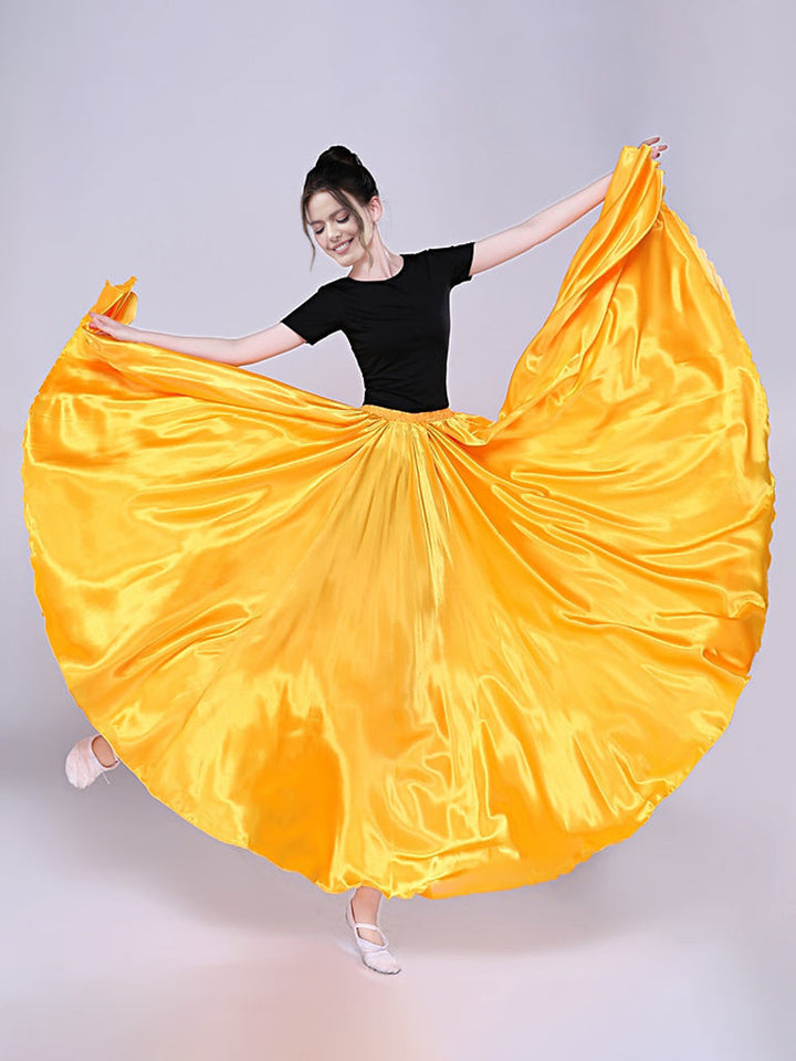 Danse Du Ventre Danse Latine Danse de Salon Jupes Couleur Pure Performance pour Femmes