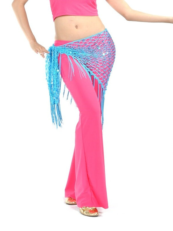 Foulard de Danse Du Ventre à Pompons pour Femme, Entraînement en Chinlon