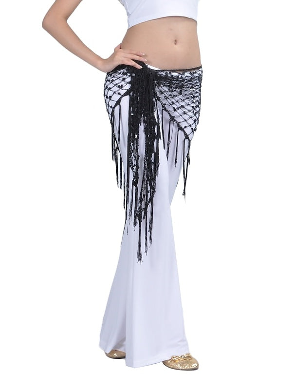 Foulard de Danse Du Ventre à Pompons pour Femme, Entraînement en Chinlon