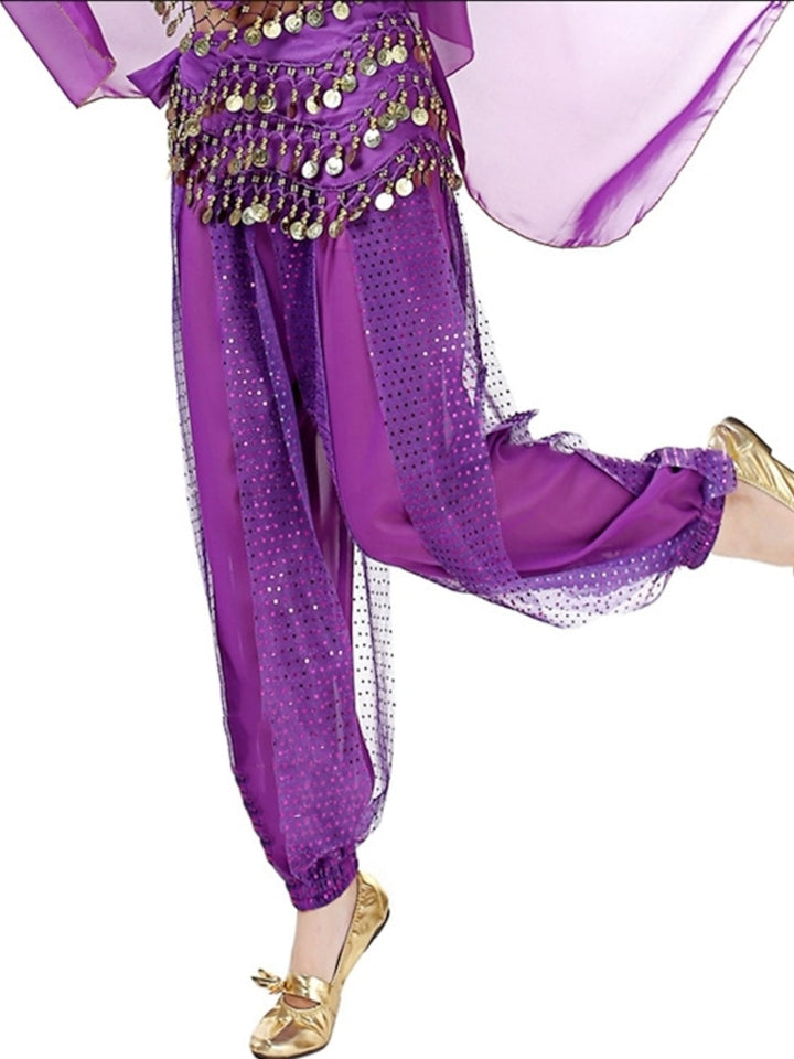 Pantalon de Danse Du Ventre Paillette Performance Femme