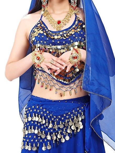 Haut de Danse Du Ventre avec Perles et Paillettes pour Femme
