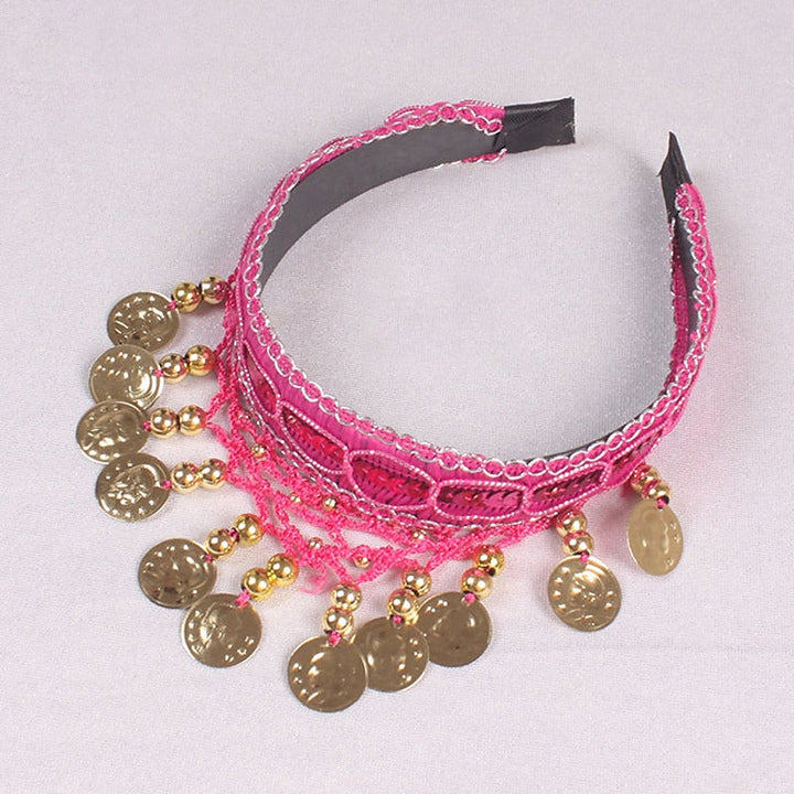 Accessoires de Danse Du Ventre Couvre-Chefs Couleur Pure Épissage Paillette Entraînement pour Femmes Performance