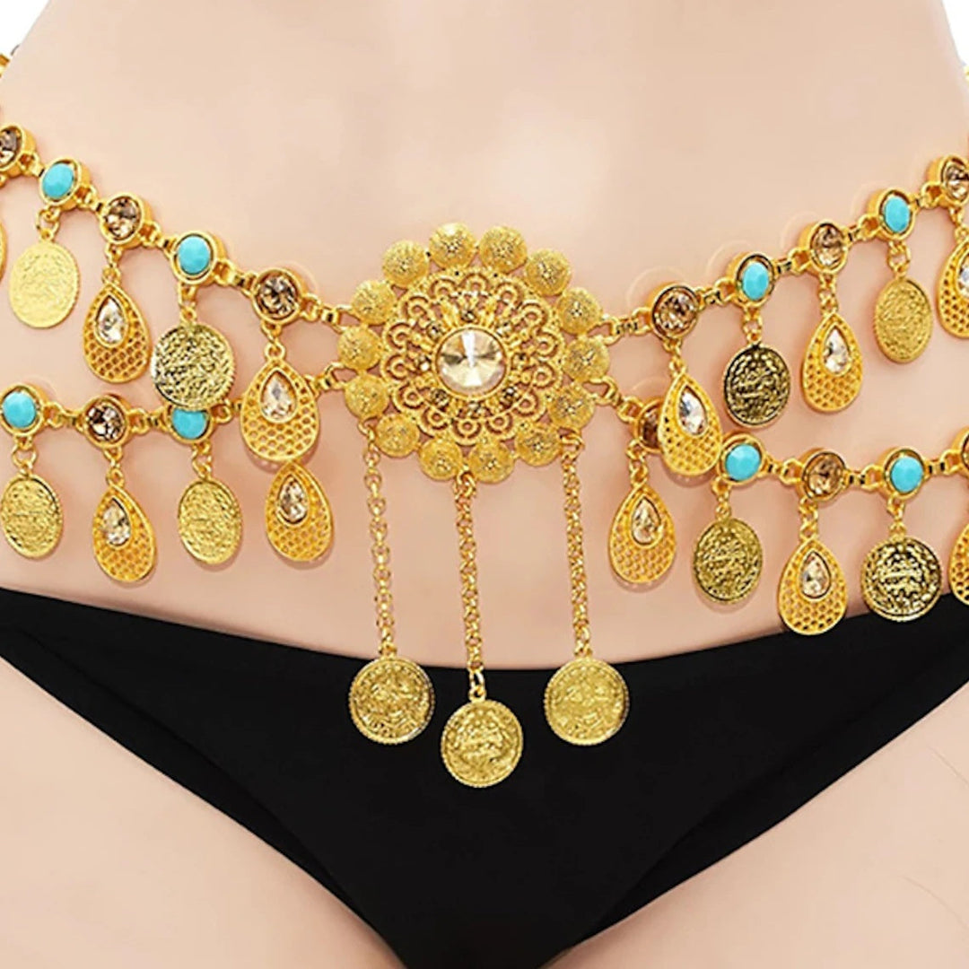 Danse Du Ventre Accessoires de Danse Ceinture Paillettes Cristal / Strass Chaîne en Métal Performance pour Femmes