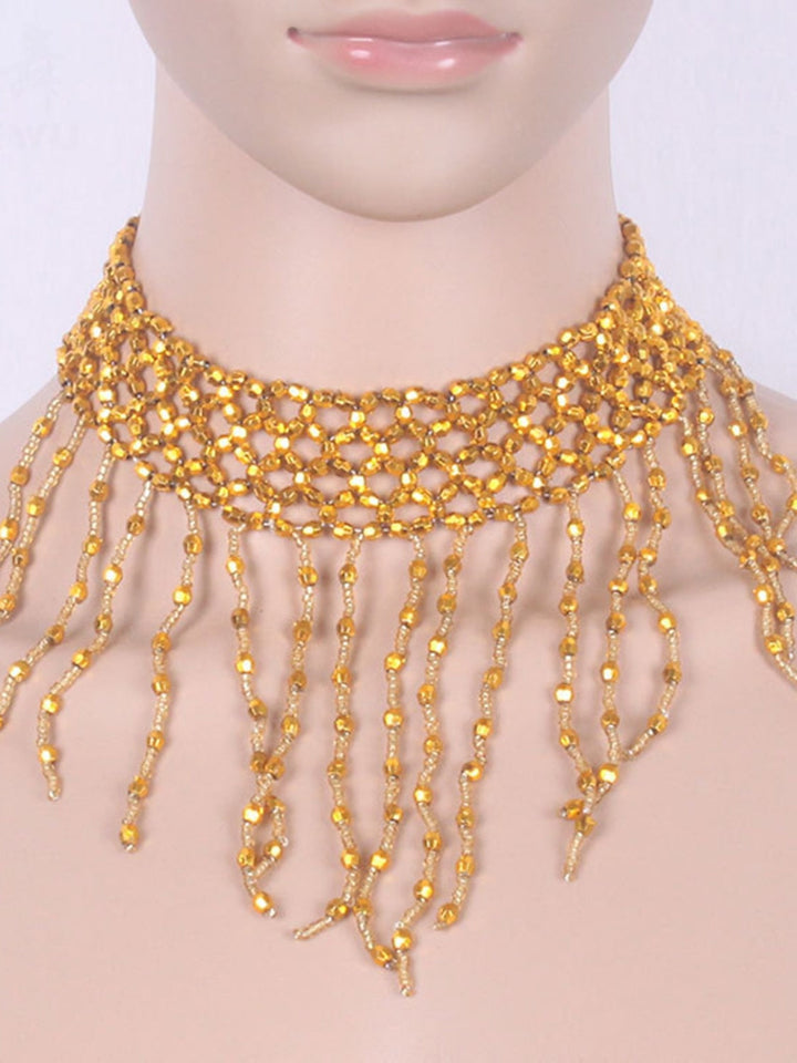 Accessoires de Danse Du Ventre Collier Épissage de Couleur Pure Performance D'Entraînement pour Femmes