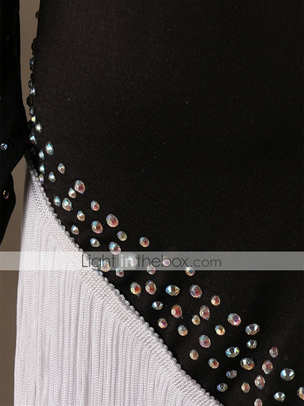 Robe de Danse Latine Cristaux / Strass Manches Longues Haute Spandex Tulle Femmeéˆ¥Æ¦® Entraînement