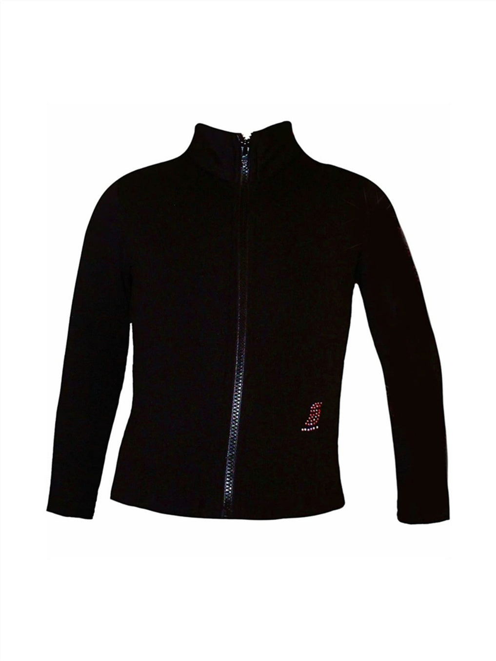 Veste Polaire de Patinage Artistique Veste de Patinage Sur Glace pour Femmes et Filles Veste de Patinage Sur Glace à Manches Longues en Cristal/Strass