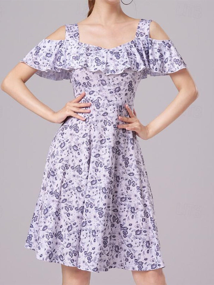 Robe de Danse Latine Salsa Cinch Cord Performance pour Femmes à Manches Courtes en Coton Cristal et Soie Glacée