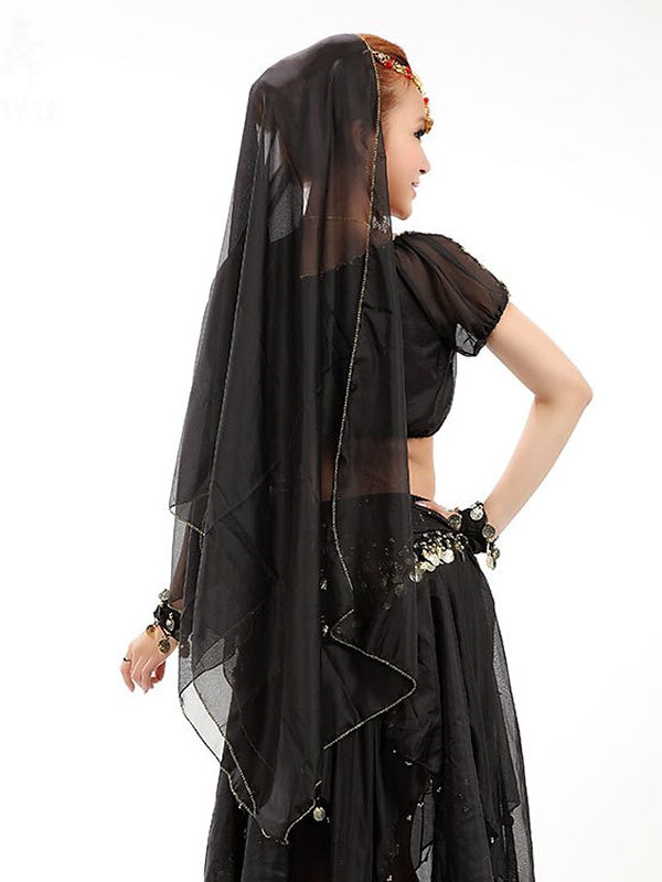 Danse Du Ventre Accessoires de Danse Pièce de Cuivre Épissage de Couleur Pure Entraînement pour Femmes Performance Tulle Métal