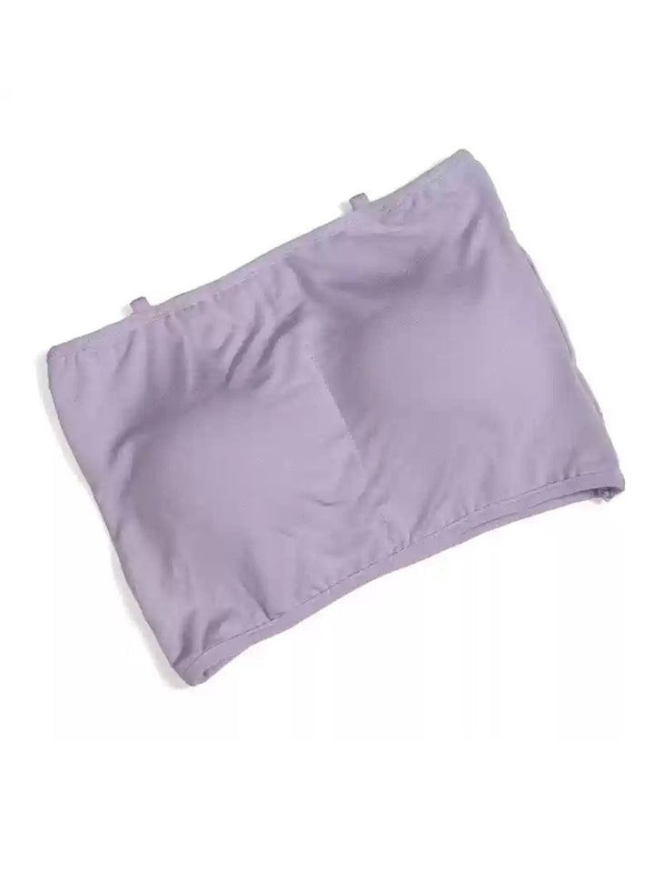 Soutien-Gorge Sans Bretelles en Coton de Couleur Unie Minimaliste pour Danse Du Ventre Quotidienne