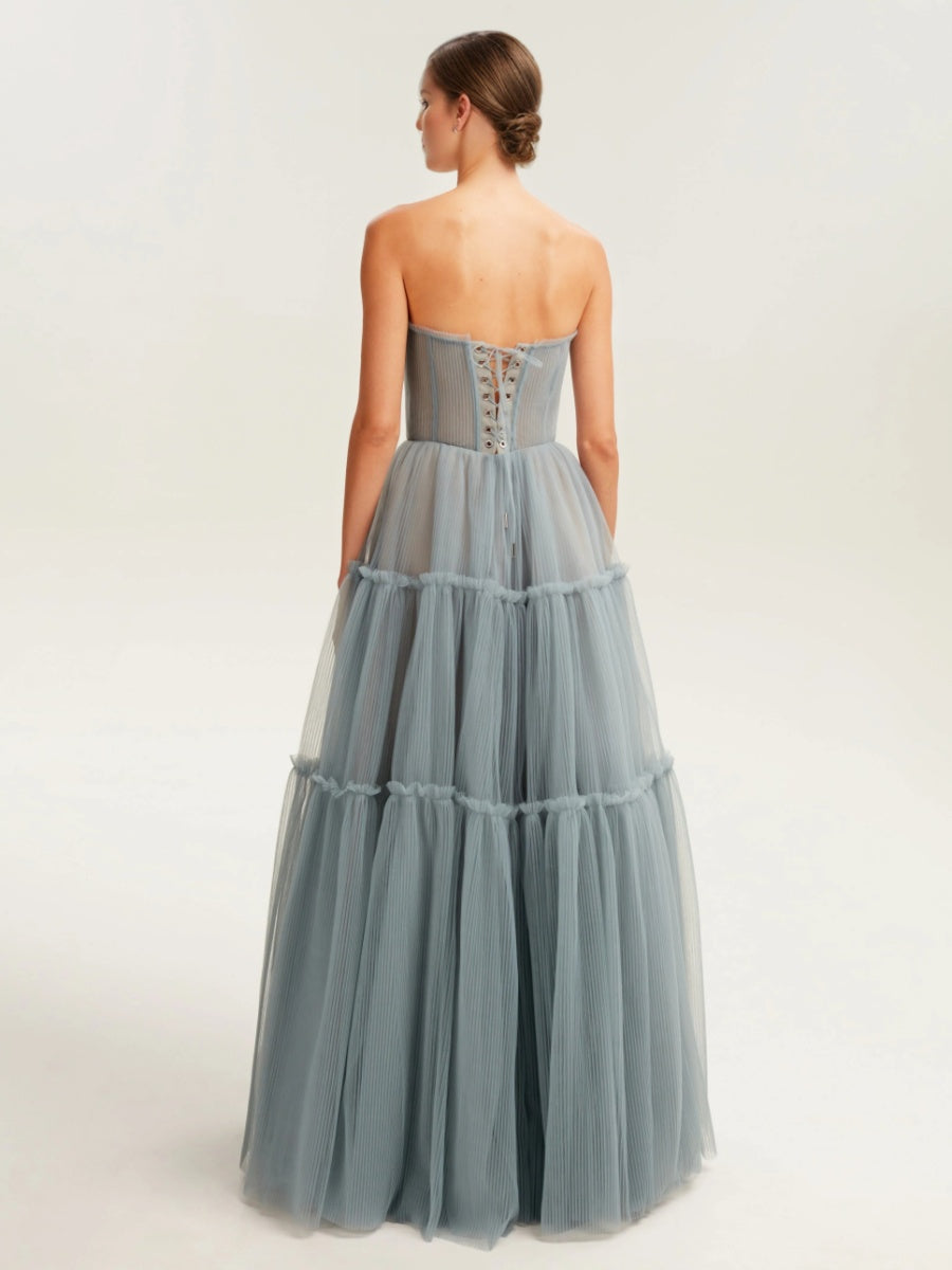 Ligne A/Princesse Chérie Sans Manches La Longueur du Sol Pleated Robes de Demoiselle d'Honneur avec Dentelle-Up