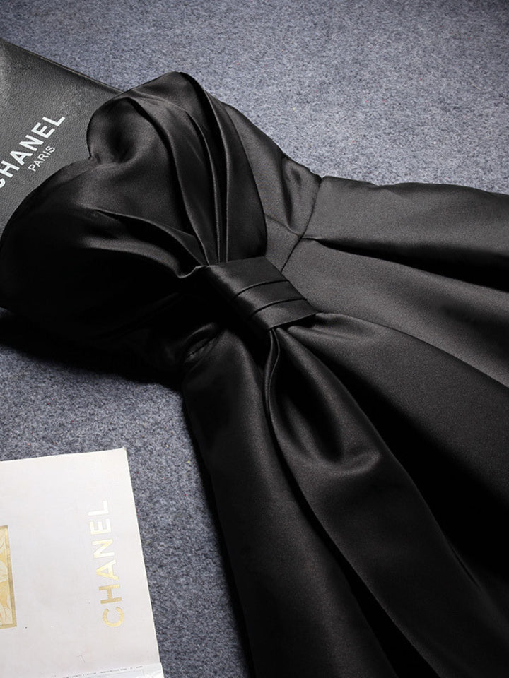 Robe de Soirée Élégante Noire Trapèze/Princesse Sans Manches, Longueur Genou, Décolleté en Cœur, pour Halloween
