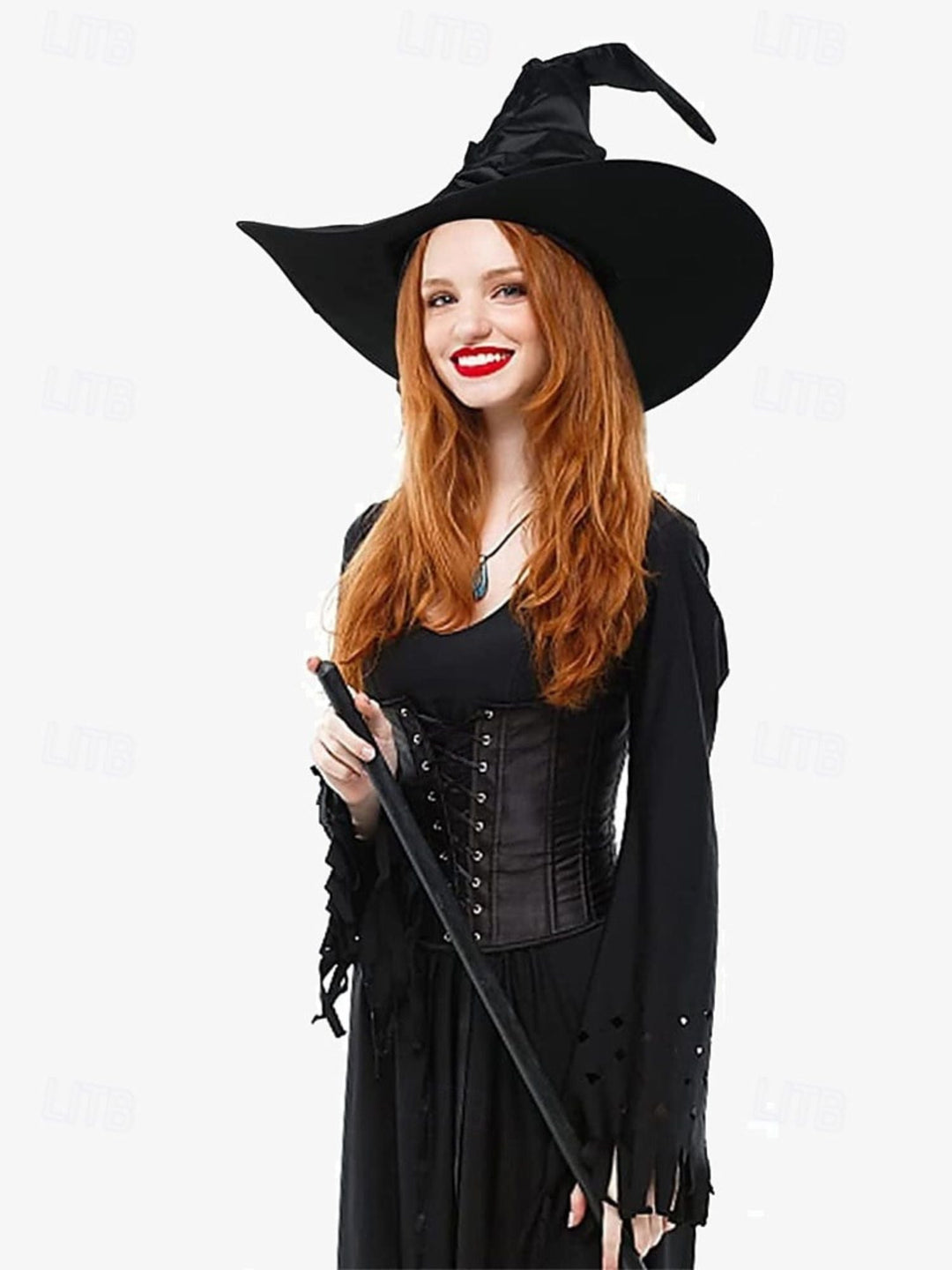 Costume de Sorcière Pointue en Forme D'Araignée Noire pour Halloween