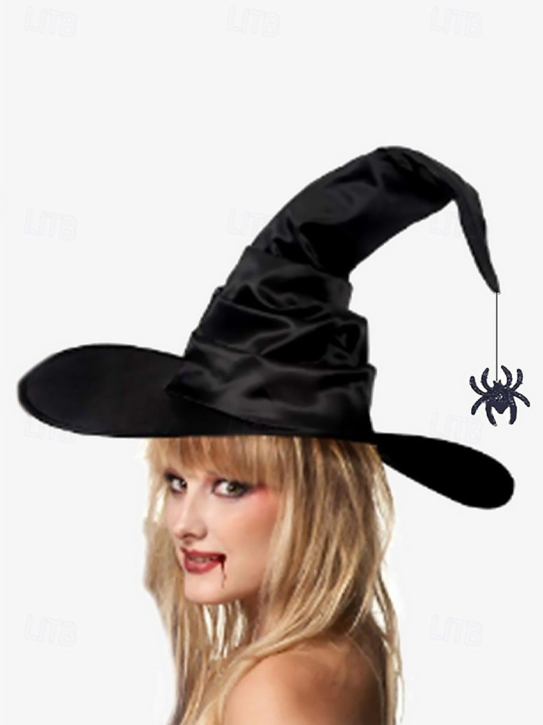 Costume de Sorcière Pointue en Forme D'Araignée Noire pour Halloween
