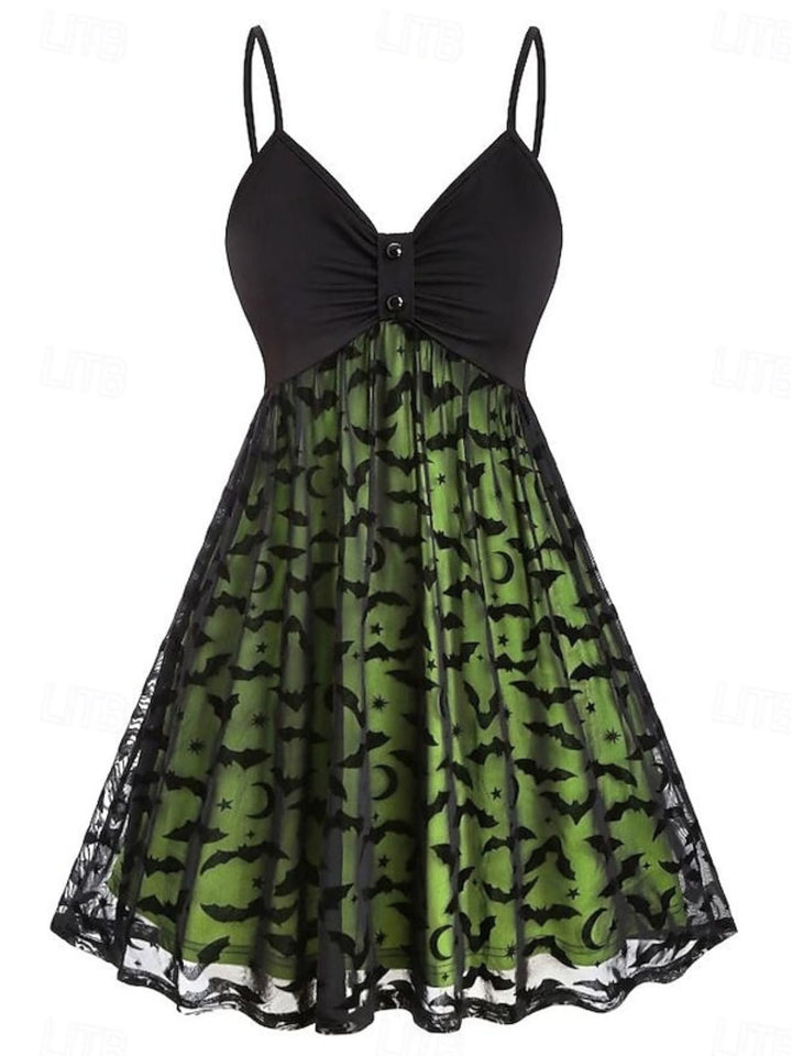 Robe de Soirée Sexy A-Line/Princess à Col en V Sans Manches Au Genou pour Costume de Spectacle D'Halloween