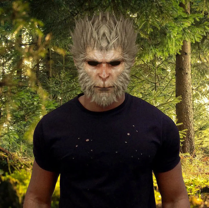 Masque D'Halloween Couvrant Toute la Tête de Wukong Black Myth