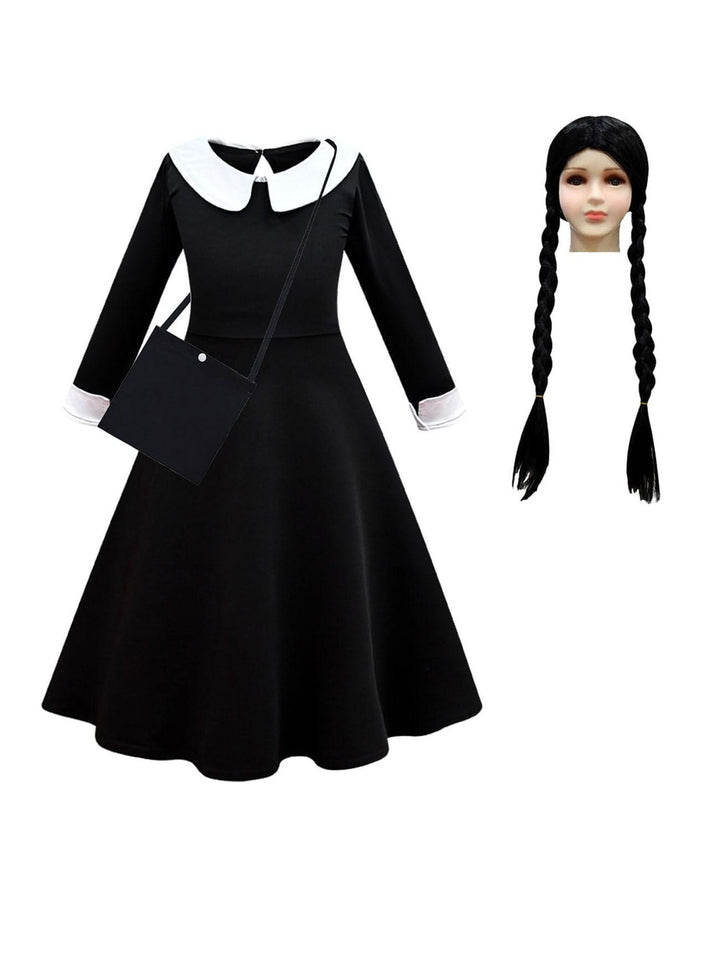 Ensemble de Costumes Horribles pour Halloween pour Fille, Coupe A-Line/Princess, Col Ras Du Cou, Manches Longues, Longueur Genou
