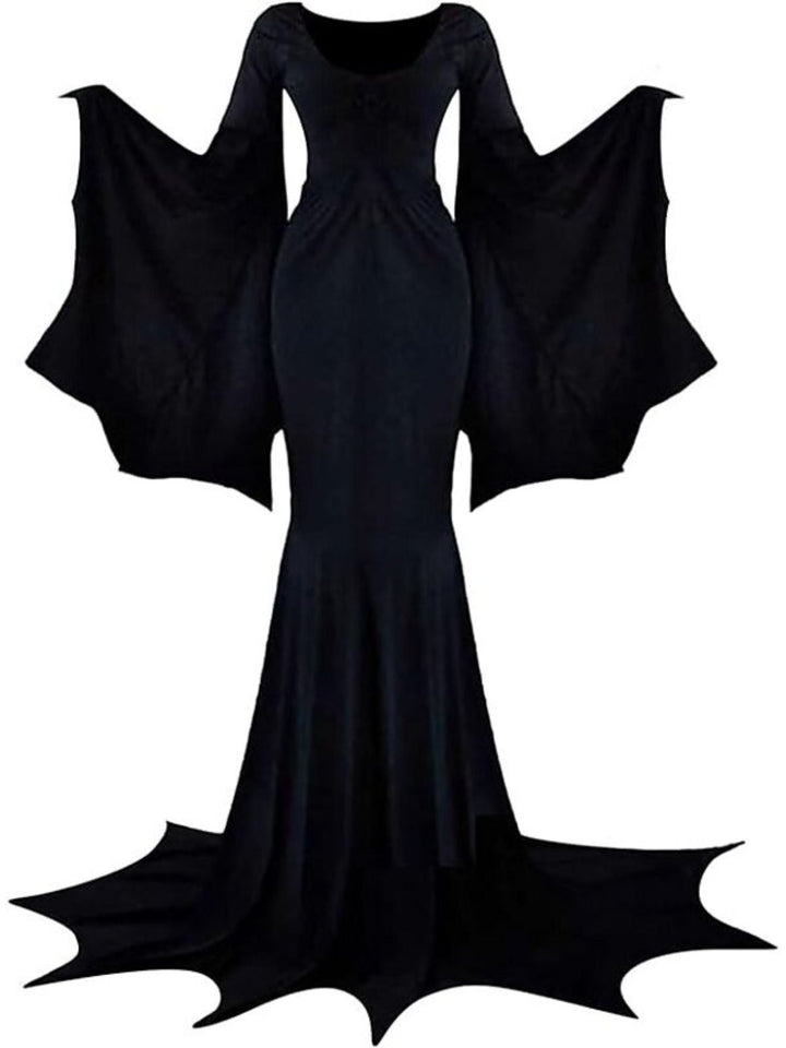 Robe Fourreau/Colonne à Manches Longues Chauve-Souris Longueur Au Sol pour Costume de Sorcière Gothique D'Halloween