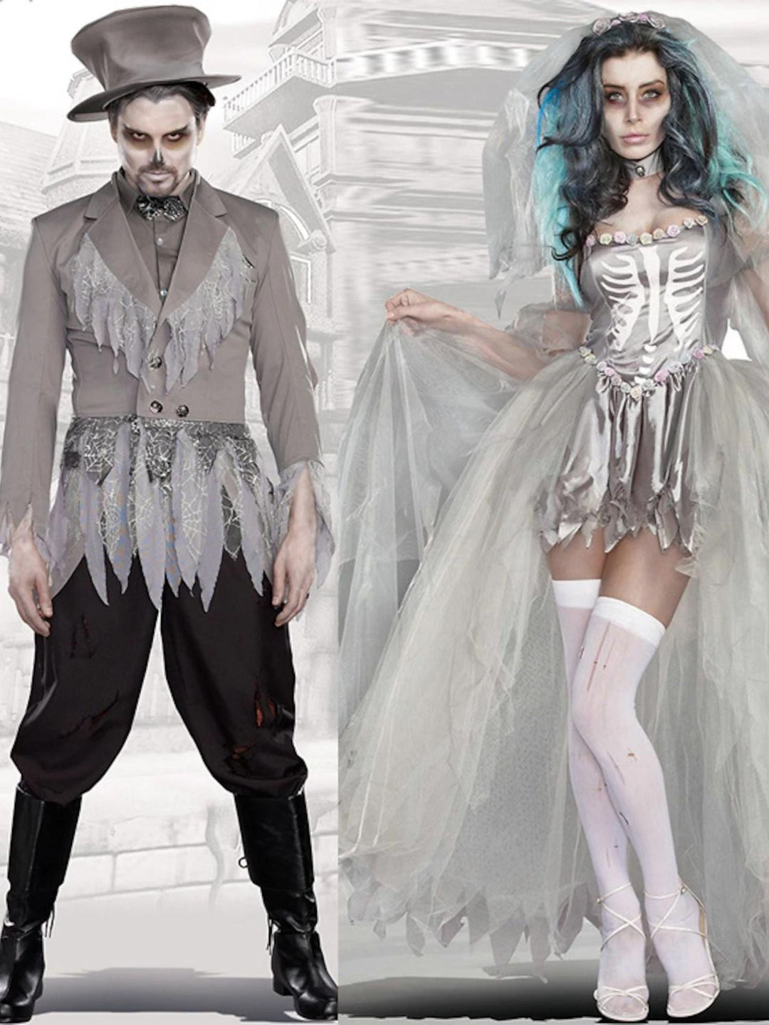 Costumes de Mascarade Effrayants pour Couples de Fête D'Halloween