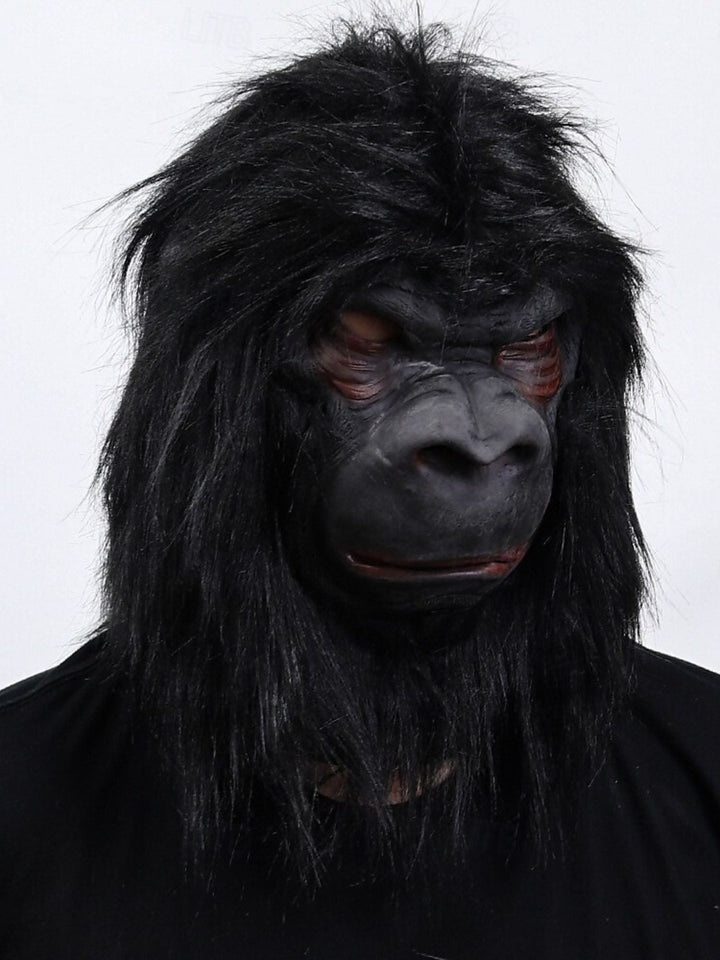 Masque Intégral de Gorille Féroce Noir pour Costume de Spectacle Effrayant D'Halloween