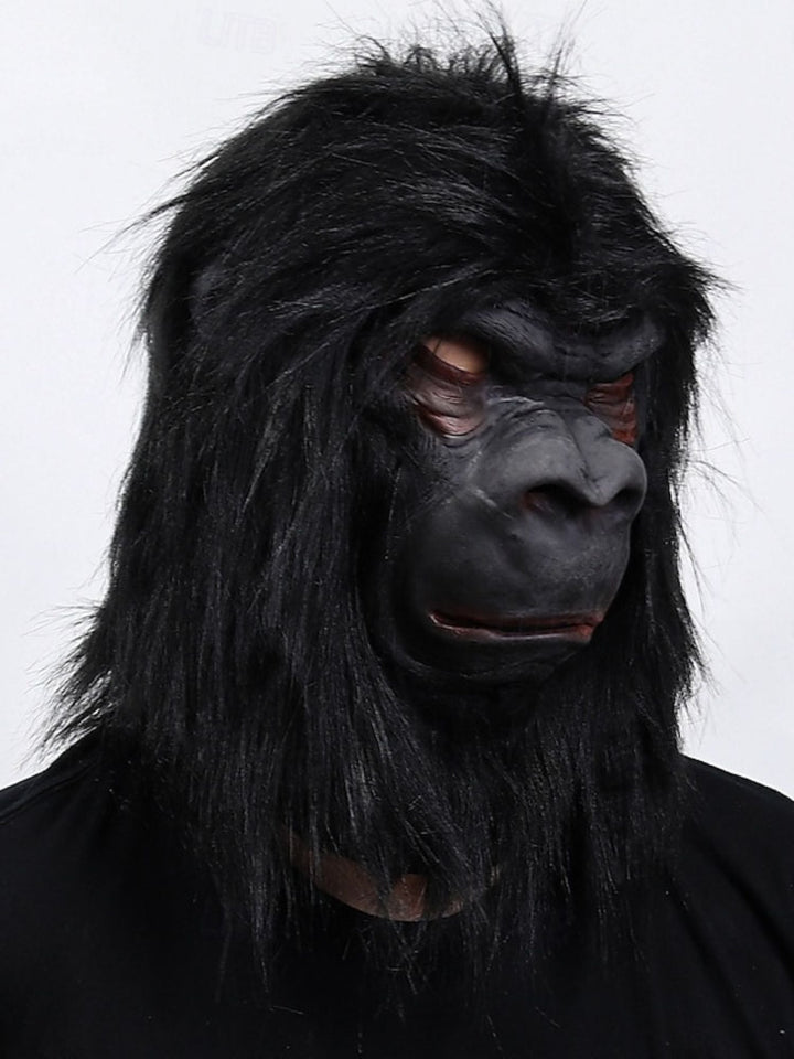 Masque Intégral de Gorille Féroce Noir pour Costume de Spectacle Effrayant D'Halloween