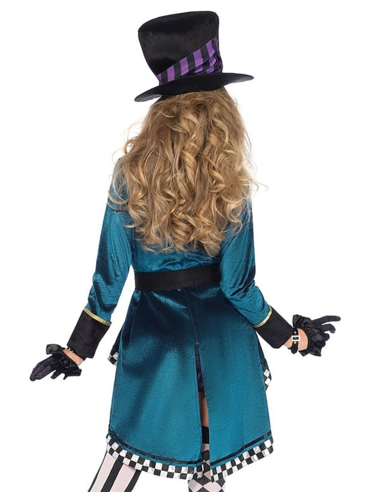 Robe Trapèze/Princesse à Col en V et Manches Longues Asymétrique pour Déguisement de Sorcière Facile à Porter pour Halloween