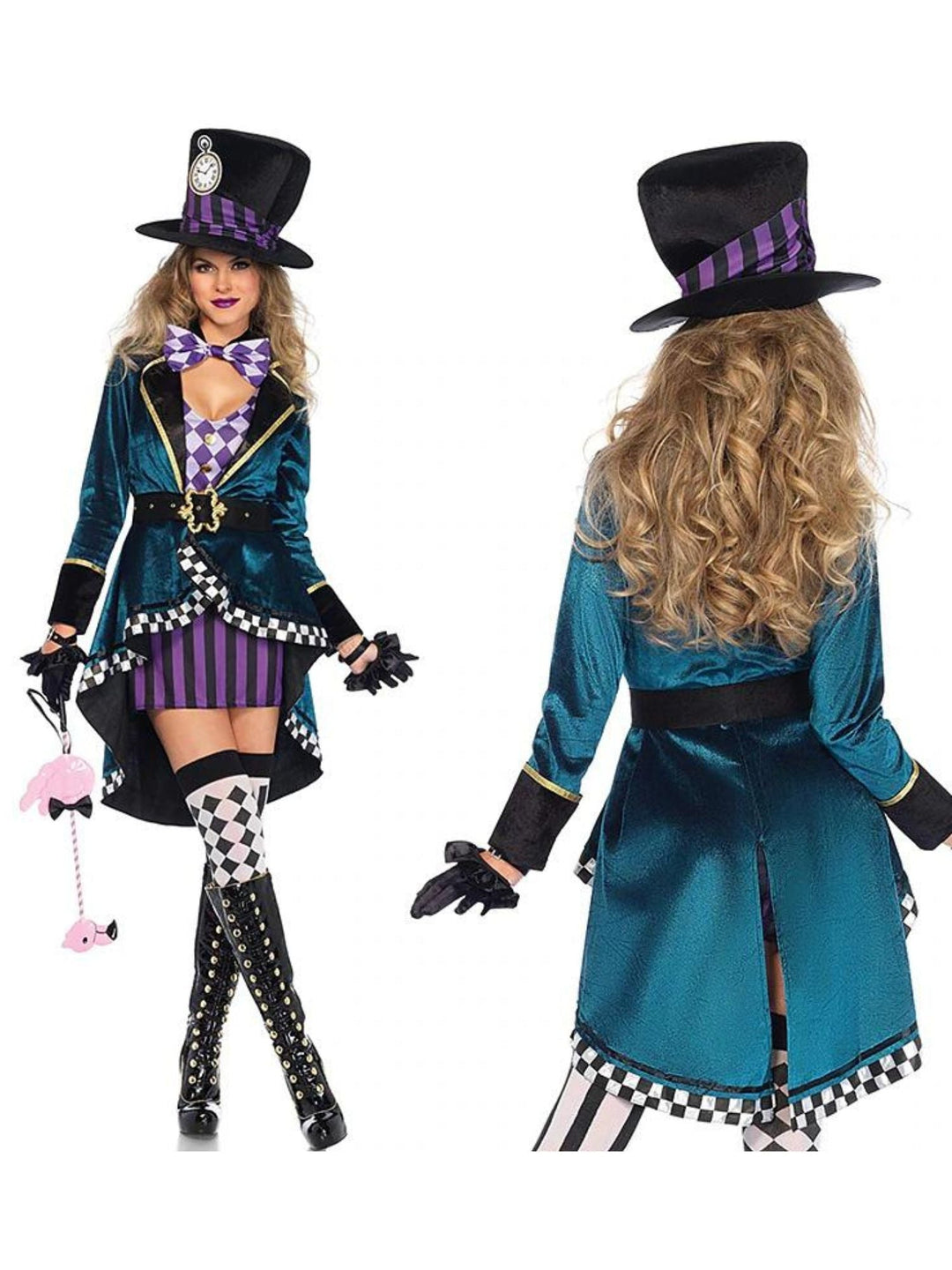 Robe Trapèze/Princesse à Col en V et Manches Longues Asymétrique pour Déguisement de Sorcière Facile à Porter pour Halloween