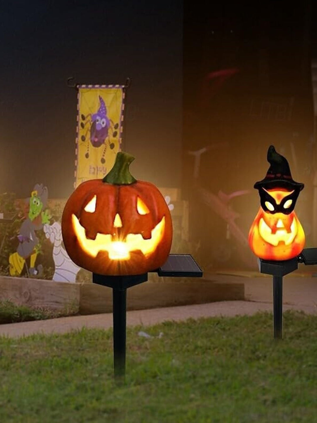 Lumières Solaires Décoratives en Forme de Citrouille pour L'Extérieur et la Cour D'Halloween