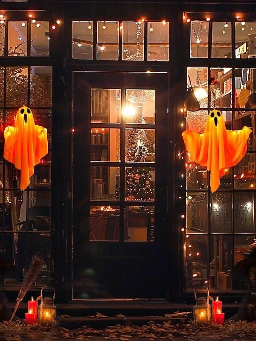 Lumière Décorative D'Ambiance à Suspendre en Forme de Fantôme pour Halloween