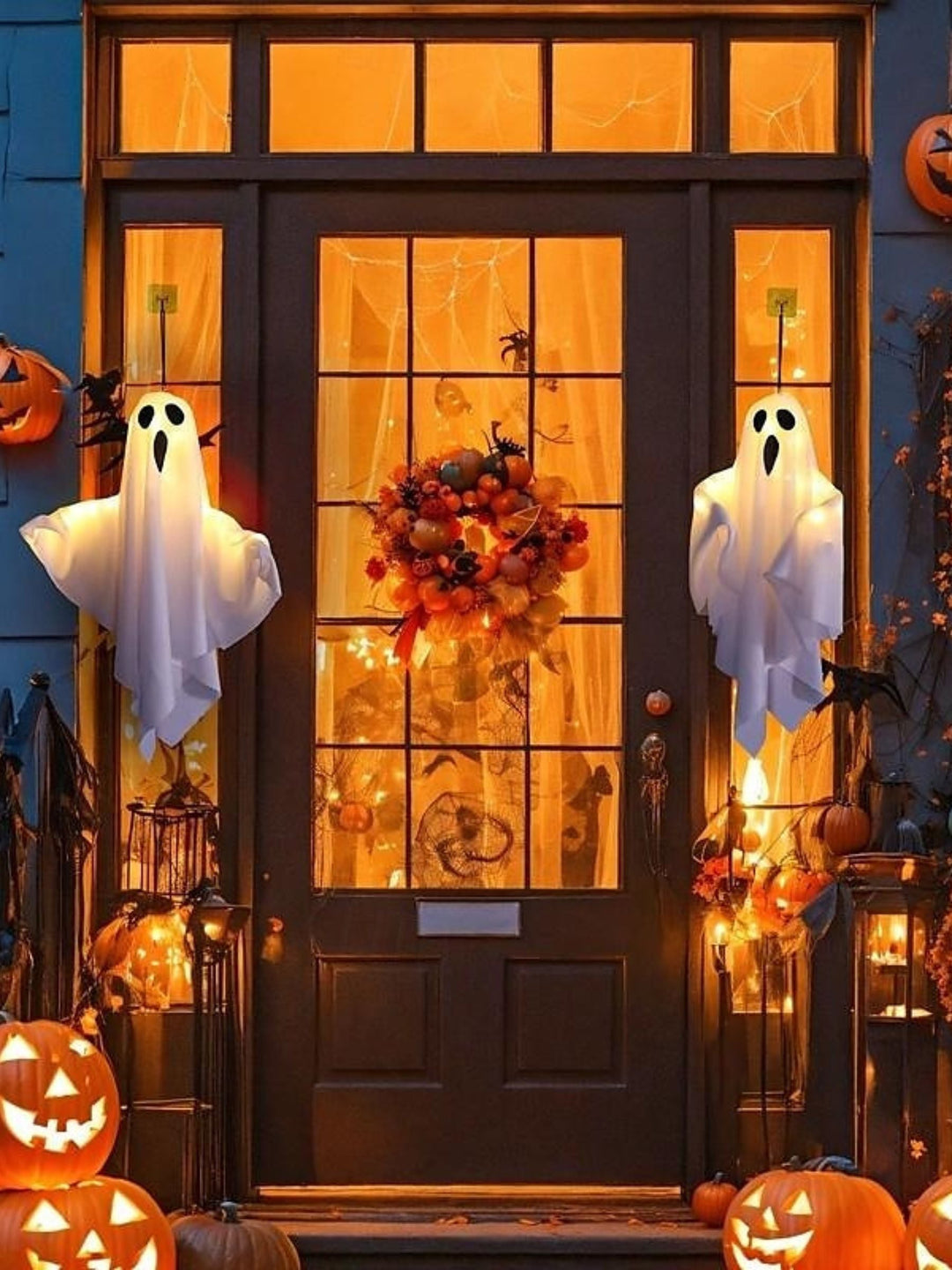 Lumière Décorative D'Ambiance à Suspendre en Forme de Fantôme pour Halloween