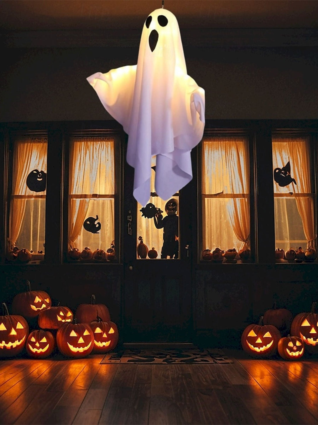 Lumière Décorative D'Ambiance à Suspendre en Forme de Fantôme pour Halloween