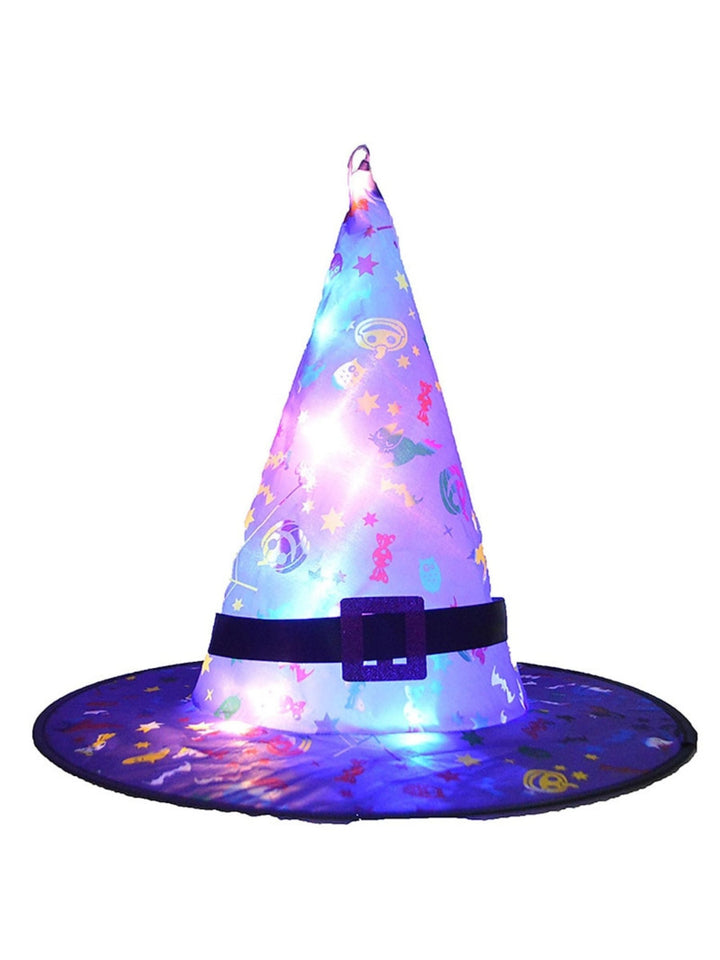 Chapeau de Sorcière Lumineux à led pour Halloween, Décoration de Fête, Accessoires de Costume de Cosplay