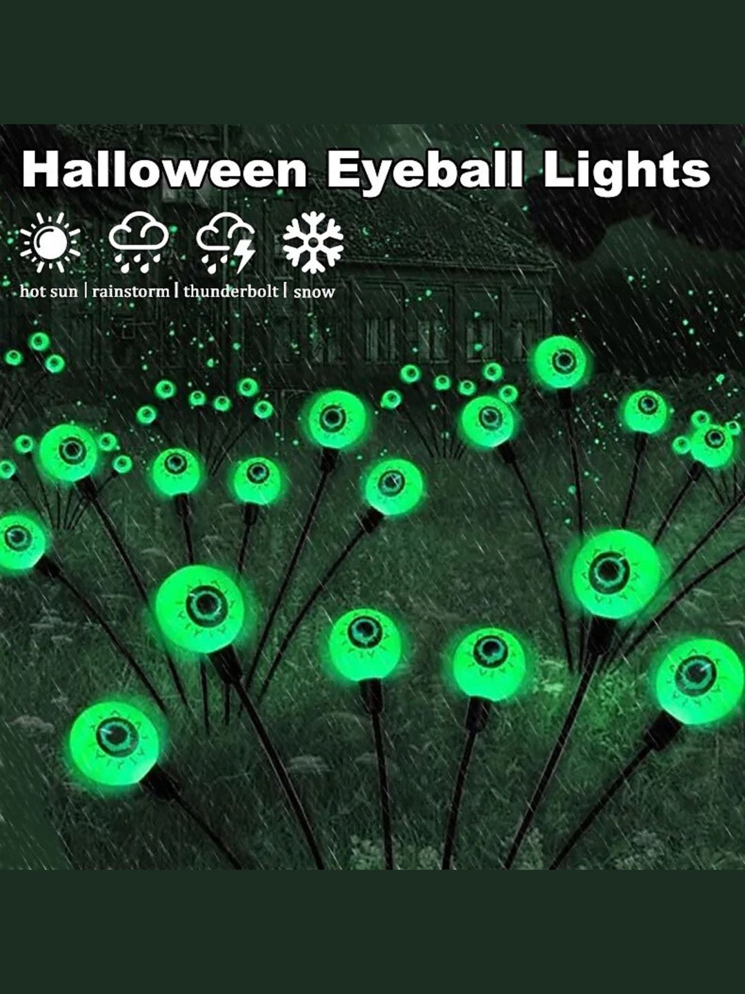 Lumières D'Ambiance D'Horreur de Globe Oculaire de Fantôme de Luciole Verte D'Halloween