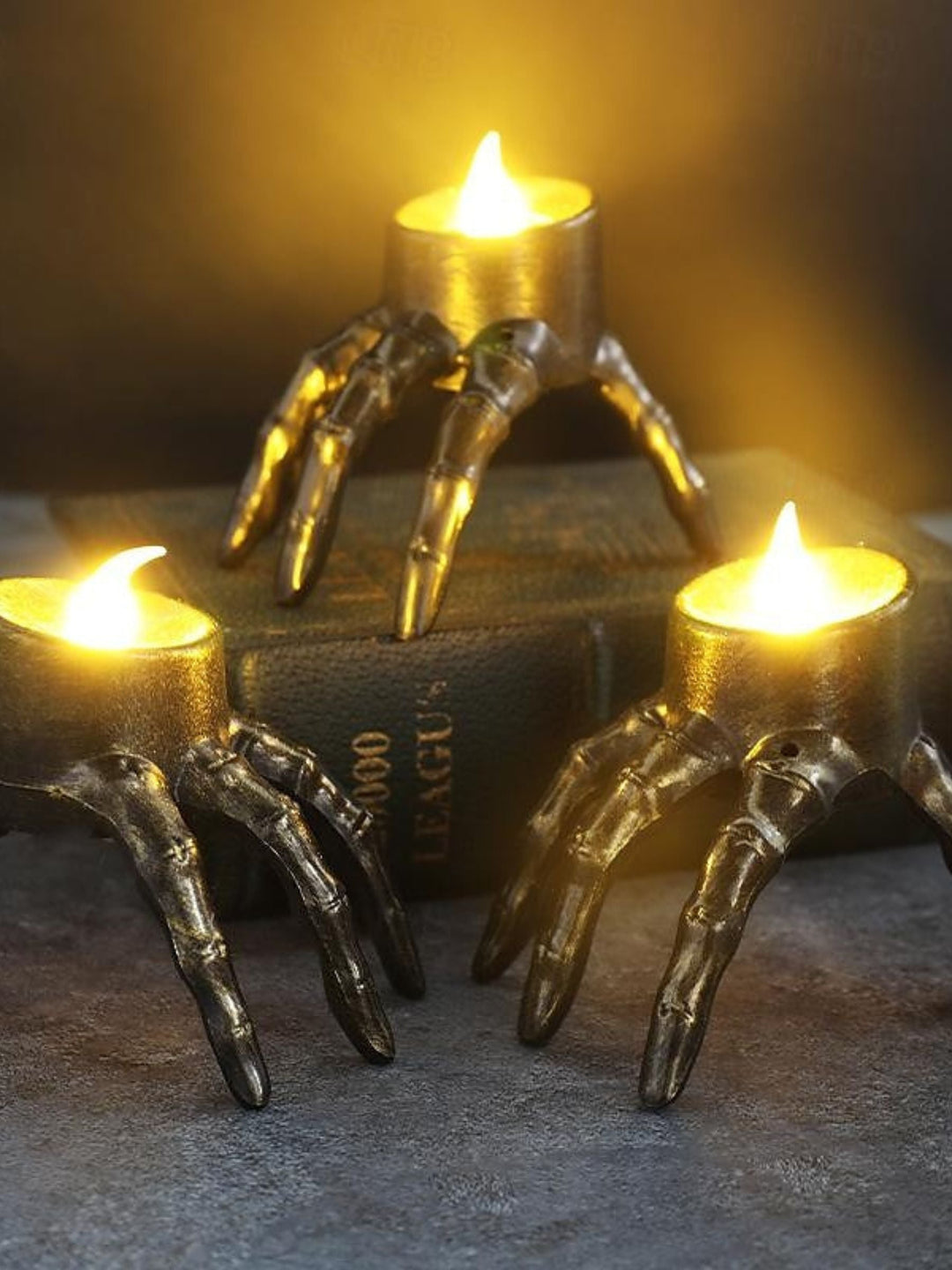 Bougie led Vintage Squelette pour Halloween - Lumière D'Ambiance
