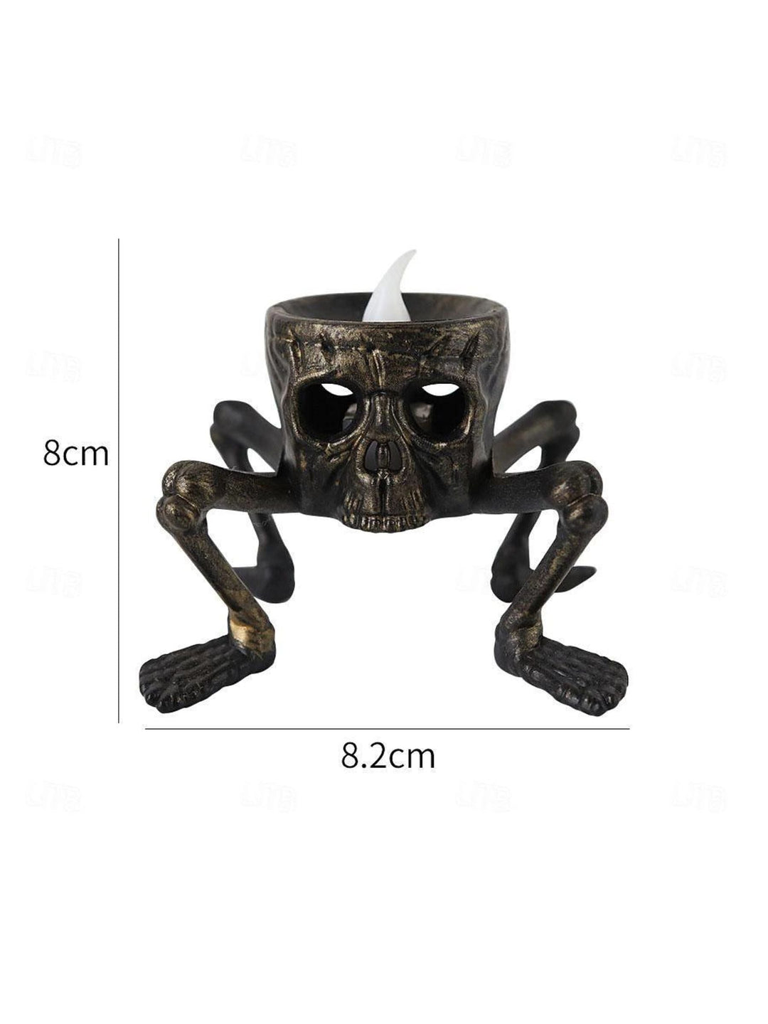 Bougie led Vintage Squelette pour Halloween - Lumière D'Ambiance