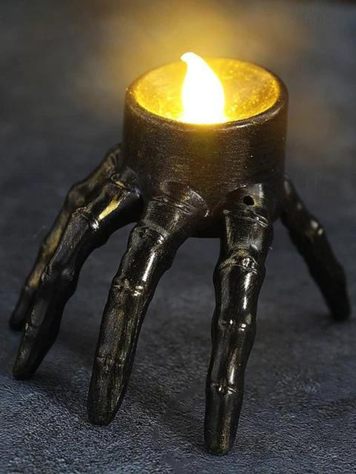 Bougie led Vintage Squelette pour Halloween - Lumière D'Ambiance
