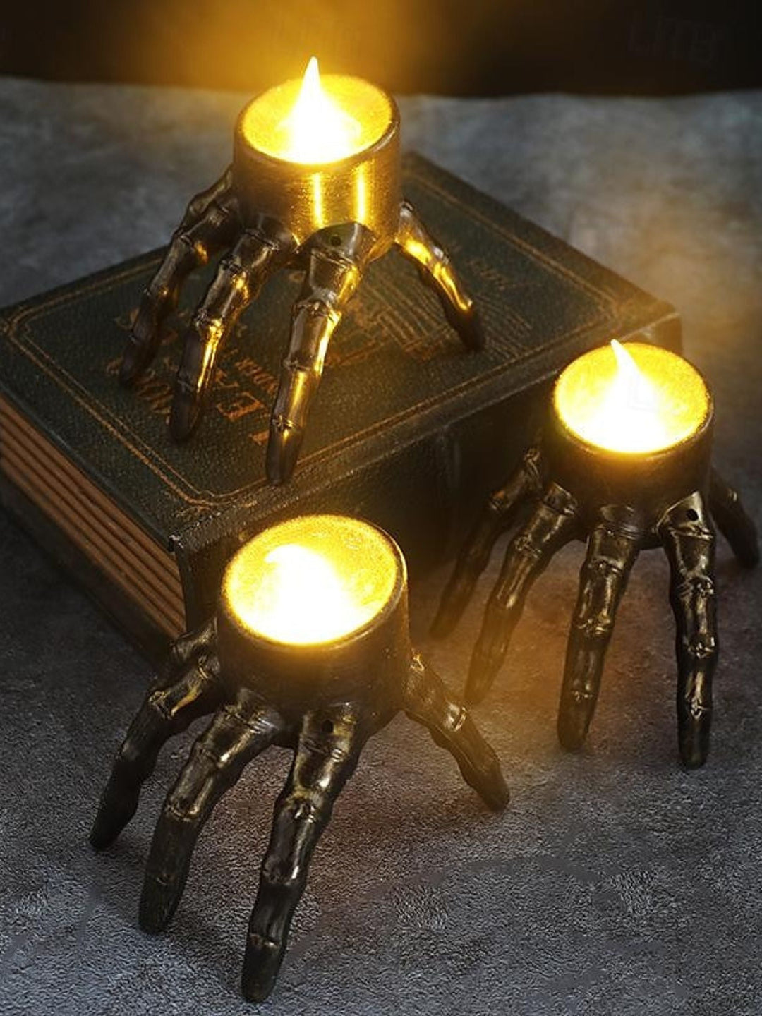 Bougie led Vintage Squelette pour Halloween - Lumière D'Ambiance