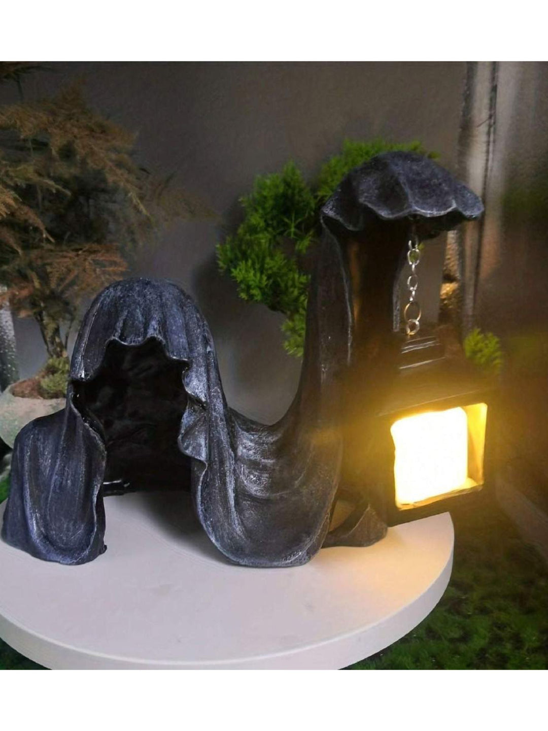 Lampe de Transport D'Horreur D'Halloween Statue en Résine de la Mort de L'Enfer Décoration de Sol Lumières