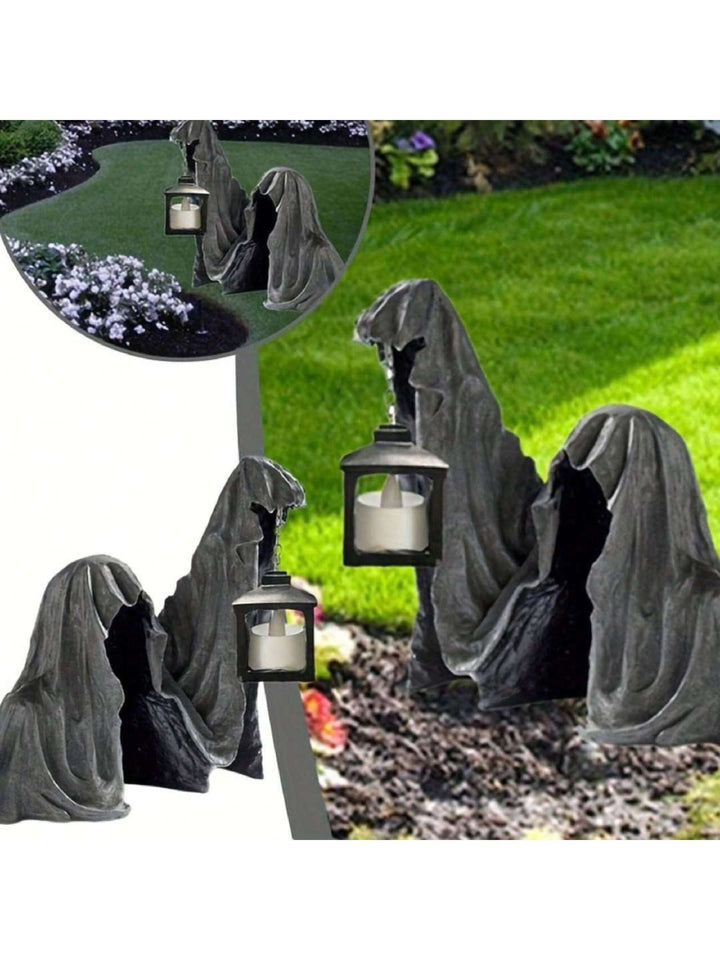 Lampe de Transport D'Horreur D'Halloween Statue en Résine de la Mort de L'Enfer Décoration de Sol Lumières
