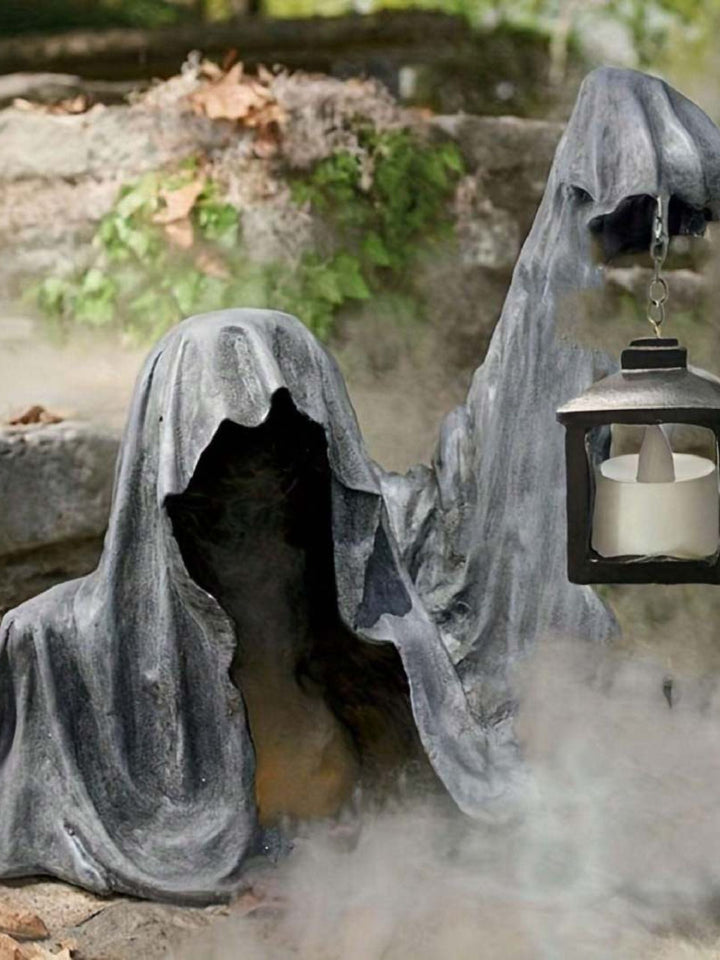 Lampe de Transport D'Horreur D'Halloween Statue en Résine de la Mort de L'Enfer Décoration de Sol Lumières