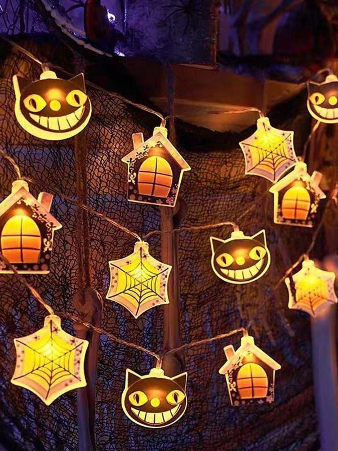 Mini Guirlande Lumineuse Décorative en Forme de Citrouille D'Halloween