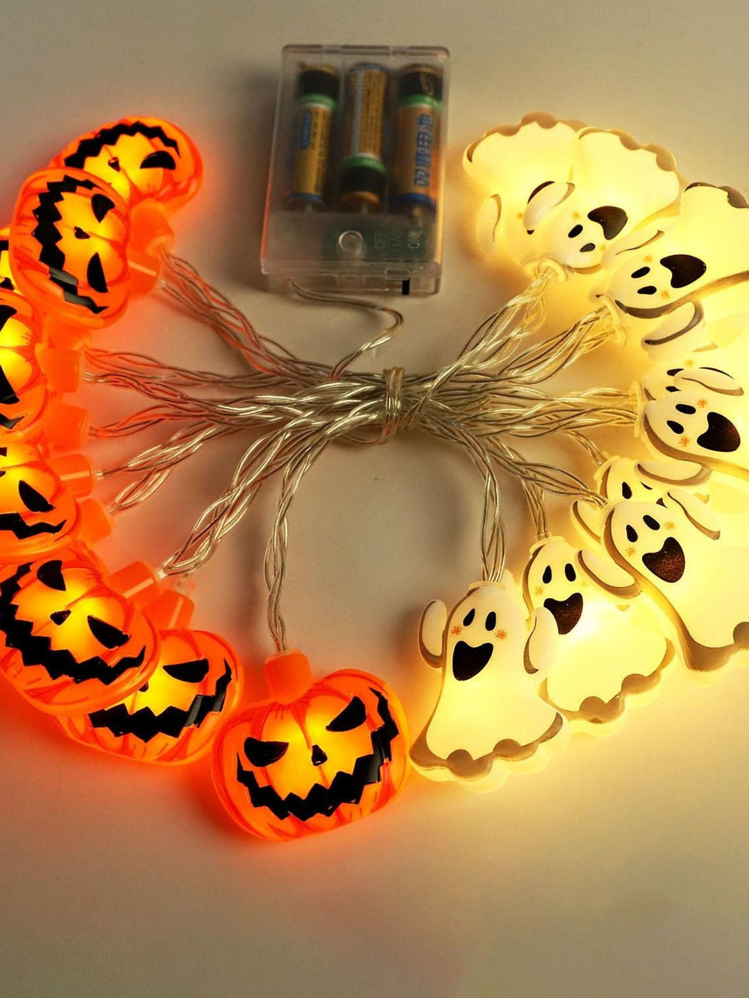 Mini Guirlande Lumineuse Décorative en Forme de Citrouille D'Halloween