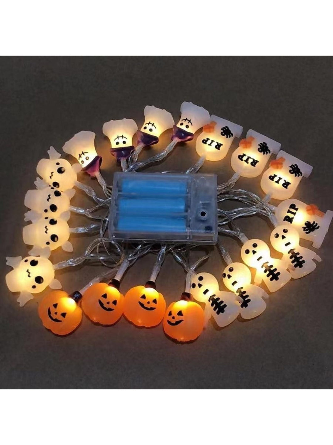 Mini Guirlande Lumineuse Décorative en Forme de Citrouille D'Halloween
