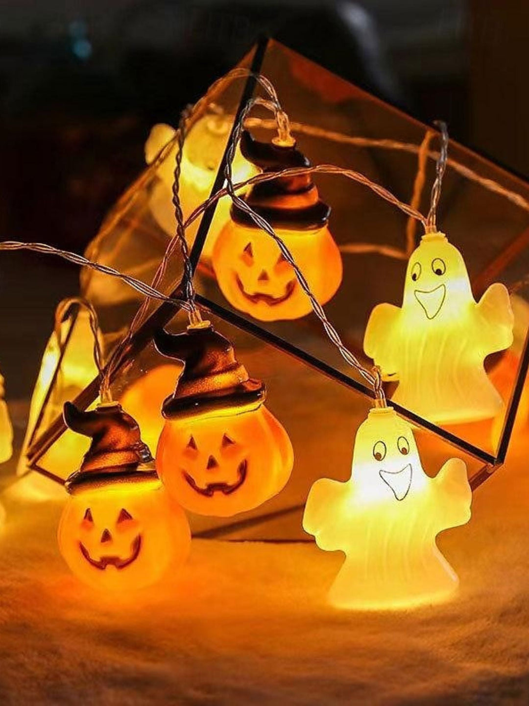 Mini Guirlande Lumineuse Décorative en Forme de Citrouille D'Halloween