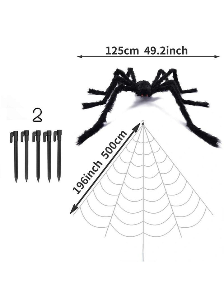 Araignée Géante en Peluche Effrayante et Lumineuse pour Décoration de Fête D'Halloween
